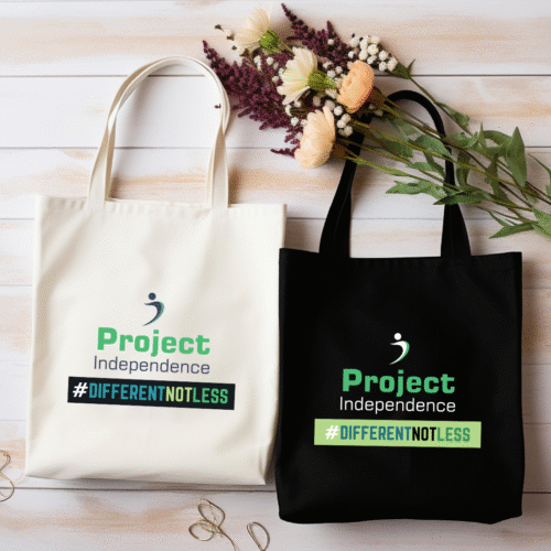 Different Not Less Project Independence Cotton Canvas Tote Bag