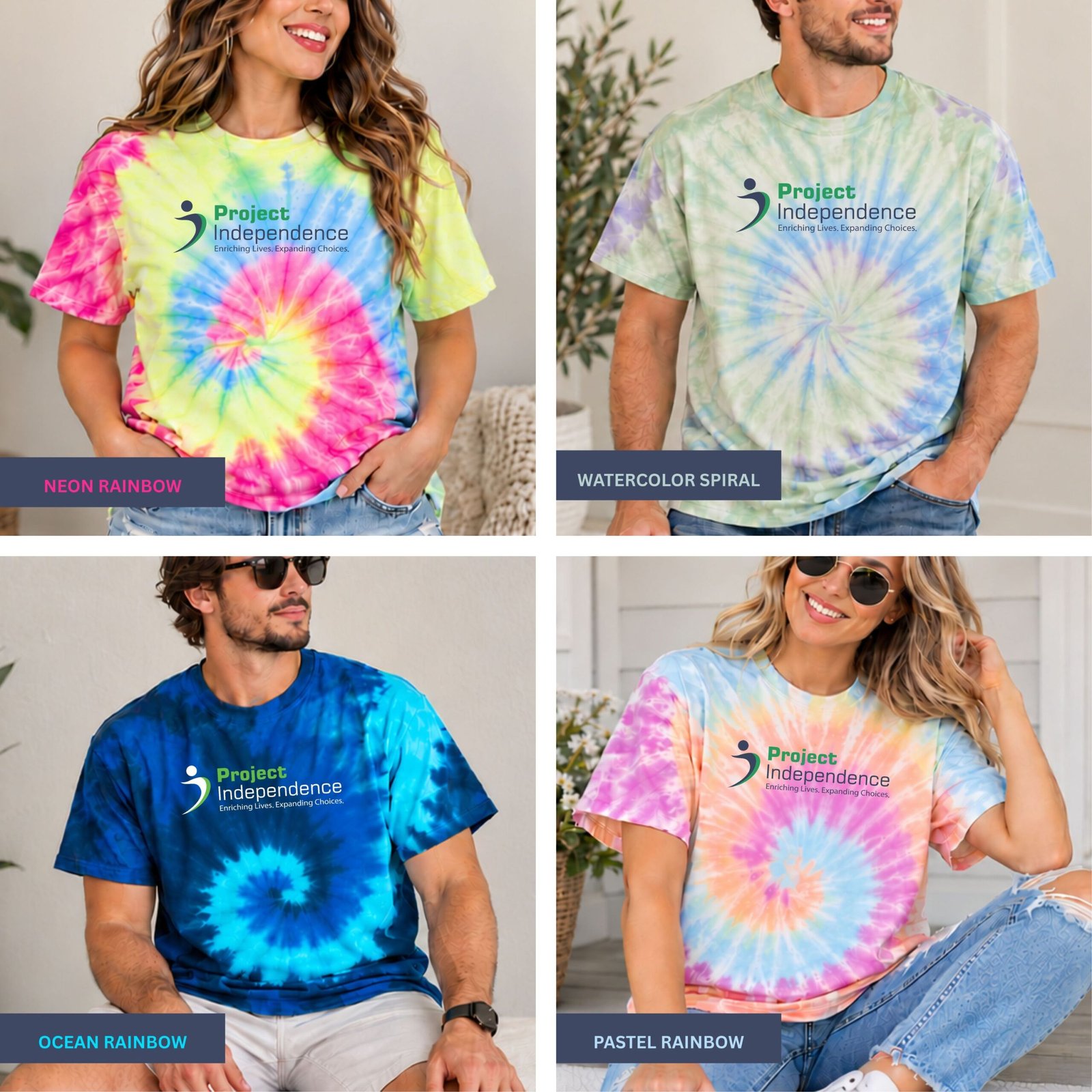 Project Independence Tie Dye t-shirts